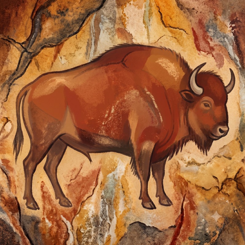 Cave-painting bison, emblem of Primitiva Mediterránea