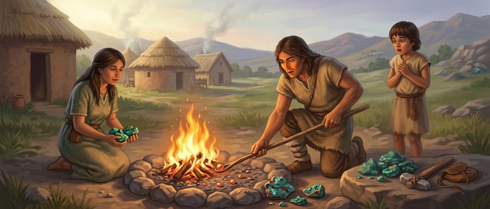 The discovery of copper, artwork from the game